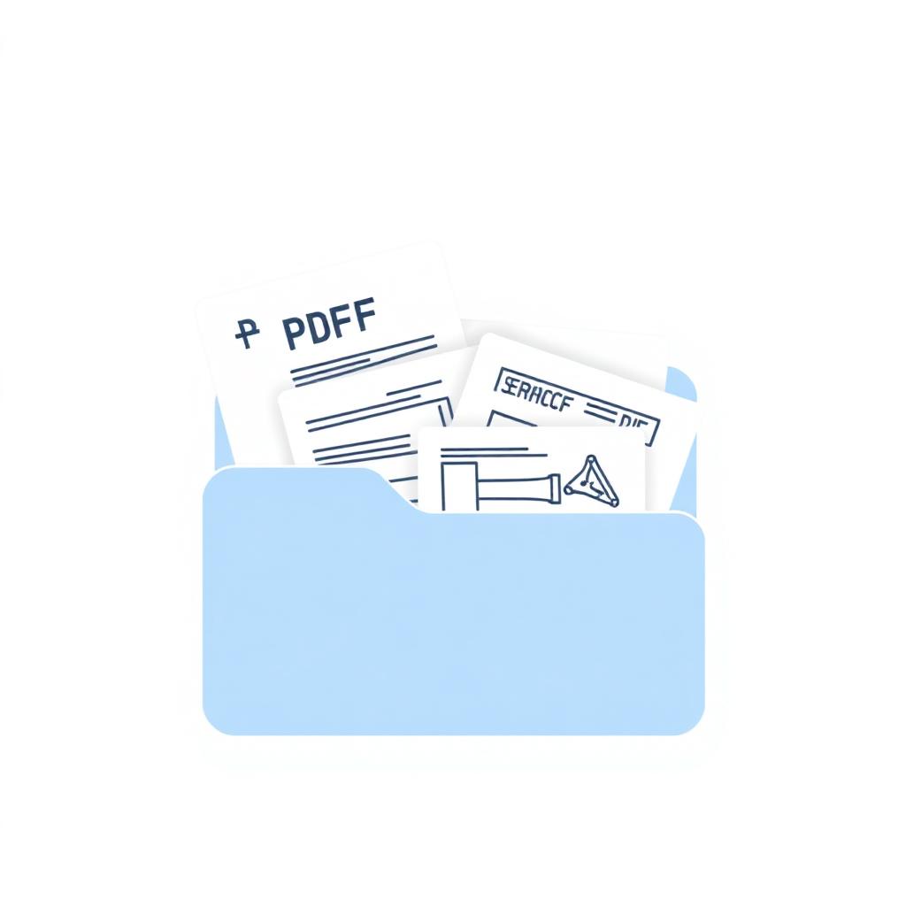 Documents folder with PDFs and drawings